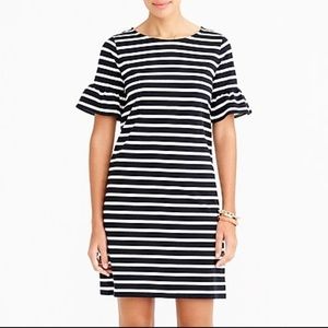 JCrew striped bell sleeve dress